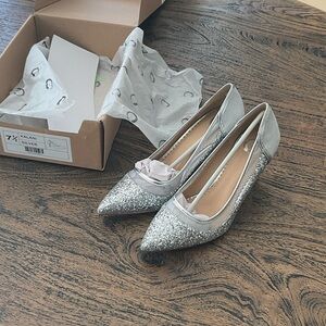 Silver Glitter Heels